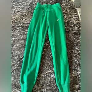 Green Nike High-Waisted Joggers